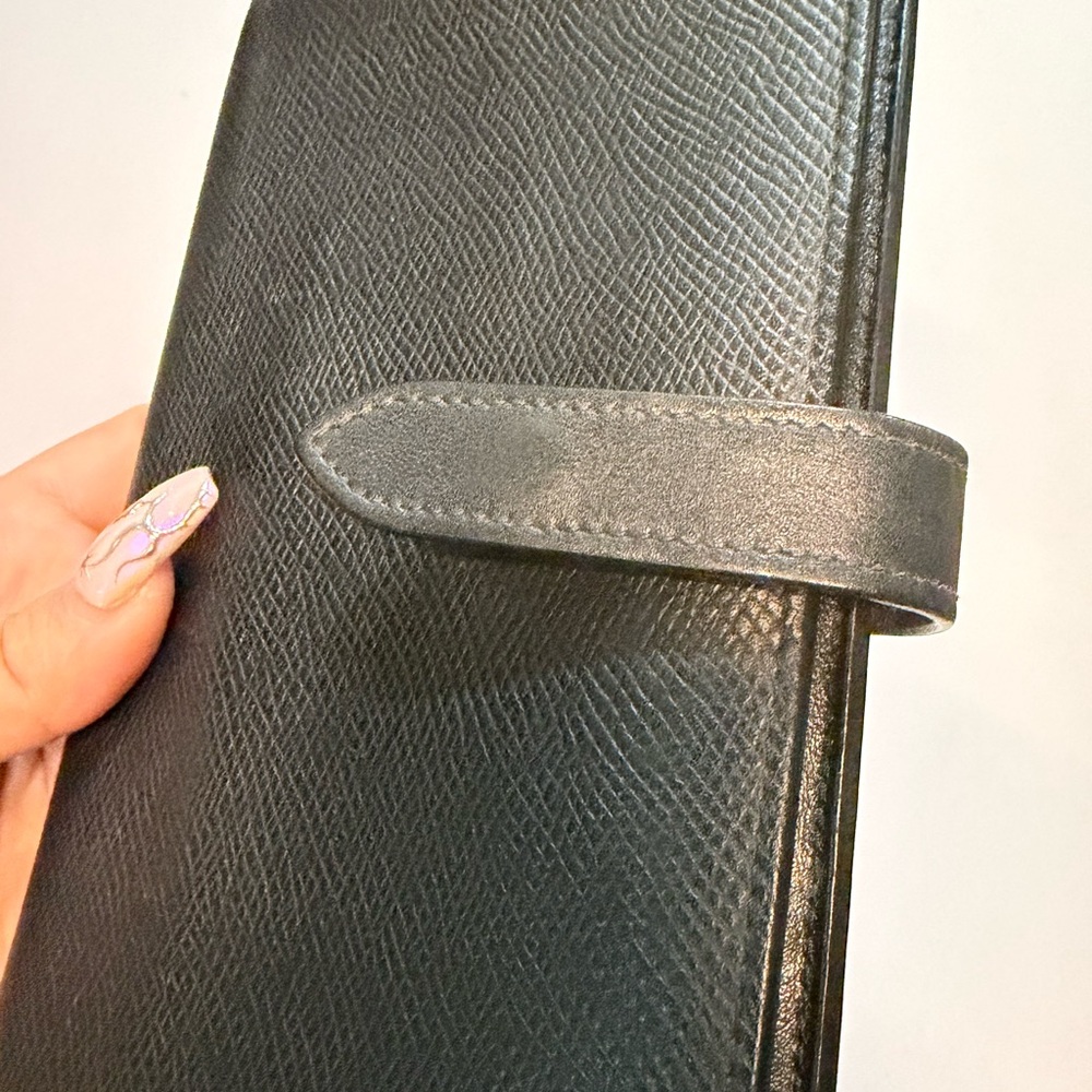 Authentic Celine Black Leather Continental Wallet Snap Strap Zip Pocket - Picture 9 of 9